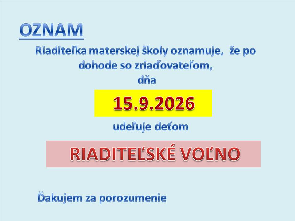 Fotka - Riaditeľské voľno